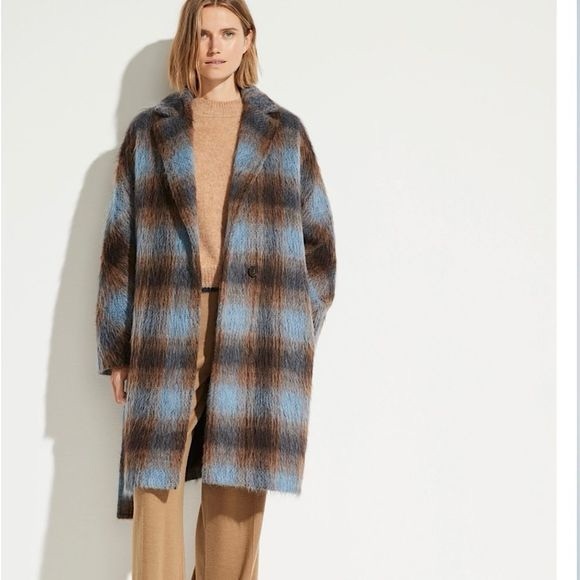 VINCE Mohair Alpaca Wool Blend Plaid - Picture 11 of 15